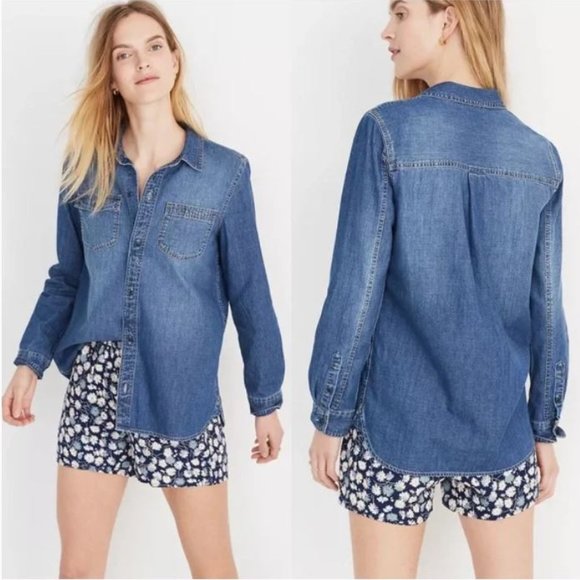 Madewell Denim Classic Ex-Boyfriend Shirt in Kylemore Wash Size XS - Picture 1 of 14